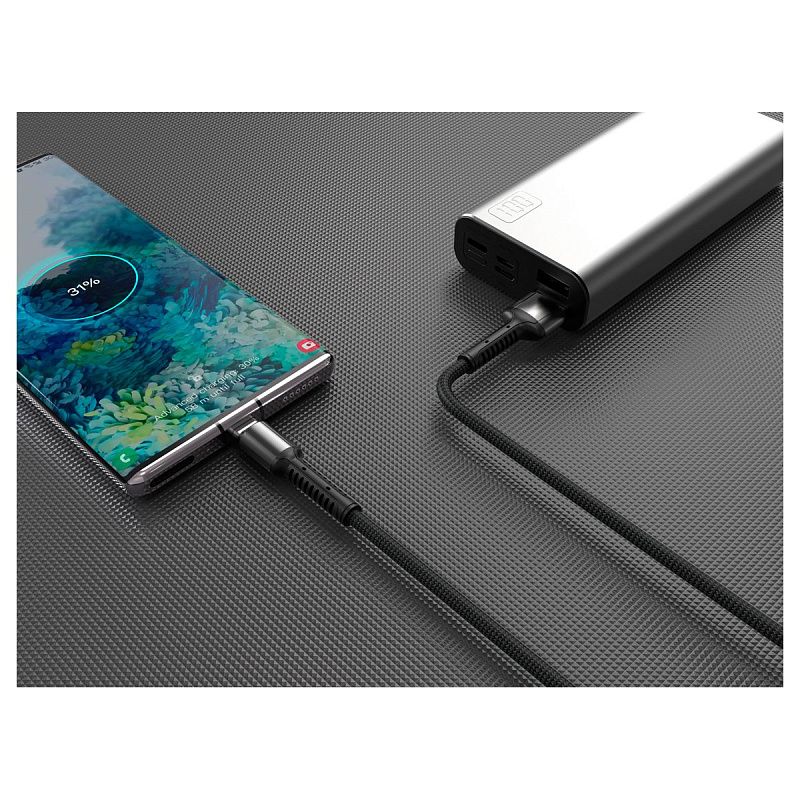 Кабель Smartbuy S26, USB - micro-USB, 3A output, нейлоновая оплетка, 1м, черный