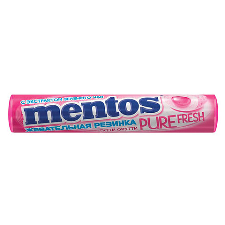 Жевательная резинка MENTOS Pure Fresh (Ментос) "Ролл Тутти-Фрутти", 15,5 г, 87546