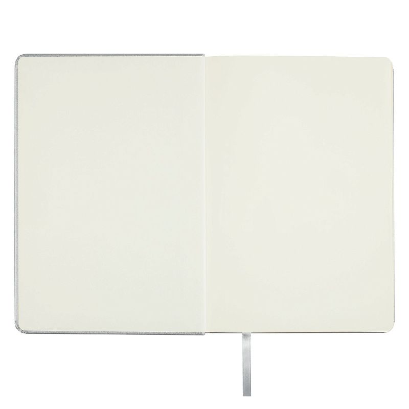 Скетчбук 80л., А5 Гамма "Студия", серебро, твердая обложка, на резинке, слоновая кость, 140г/м2