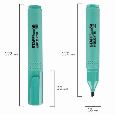 Набор текстовыделителей 4 ПАСТЕЛЬНЫХ ЦВЕТА, АССОРТИ, STAFF College "STICK PASTEL", линия письма 1-4 мм, скошенный наконечник, 152531 