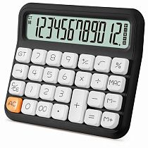 Калькулятор настольный BRAUBERG KW-1000-BK (152x132 мм), 3D кнопки, 12 разрядов, черный, 272956