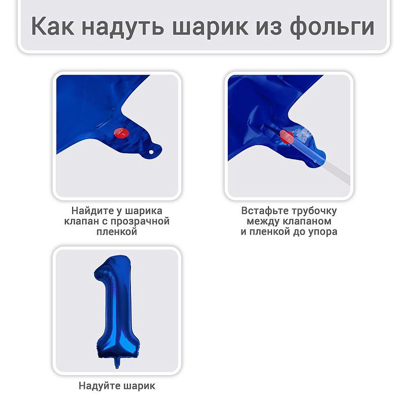 Воздушные шары, 41шт., М12/30см, MESHU, "Number 1 Blue", пастель