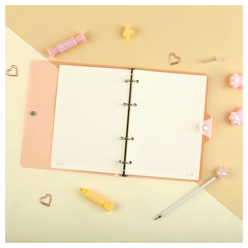 Тетрадь на кольцах 120л., А5, клетка MESHU "Neko", с пластиковой обложкой