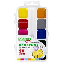Краски акварельные BRAUBERG KIDS, медовые, 20 цветов, квадратные кюветы, пластиковый пенал, 192283 Краски акварельные BRAUBERG KIDS, медовые, 20 цветов, квадратные кюветы, пластиковый пенал, 192283