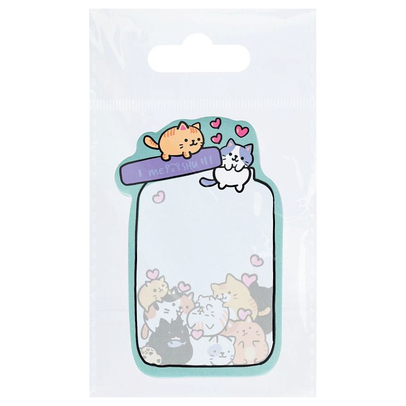 Самоклеящийся блок фигурный MESHU "Cat's pot", 40л., европодвес