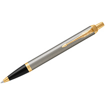 Ручка шариковая Parker "IM Brushed Metal GT" синяя, 1,0мм, кнопочн., подарочная упаковка