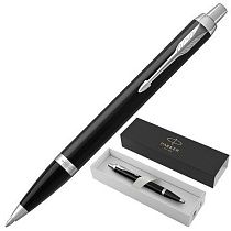 Ручка шариковая PARKER "IM Core Black Lacquer CT", черный глянцевый лак, детали хром, синяя, 1931665 Ручка шариковая PARKER "IM Core Black Lacquer CT", черный глянцевый лак, детали хром, синяя, 1931665