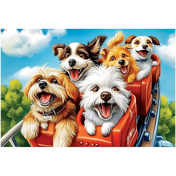 Пазл  104 эл. ТРИ СОВЫ "Пёсики на американских горках"