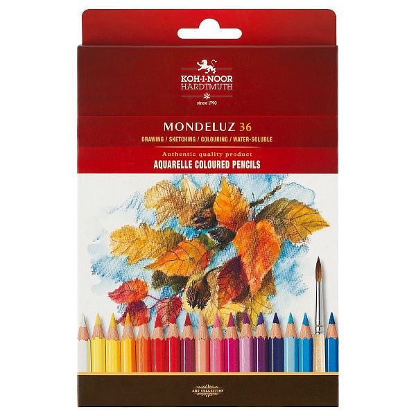 Карандаши акварельные Koh-I-Noor "Mondeluz", 36цв., заточен., картон, европодвес