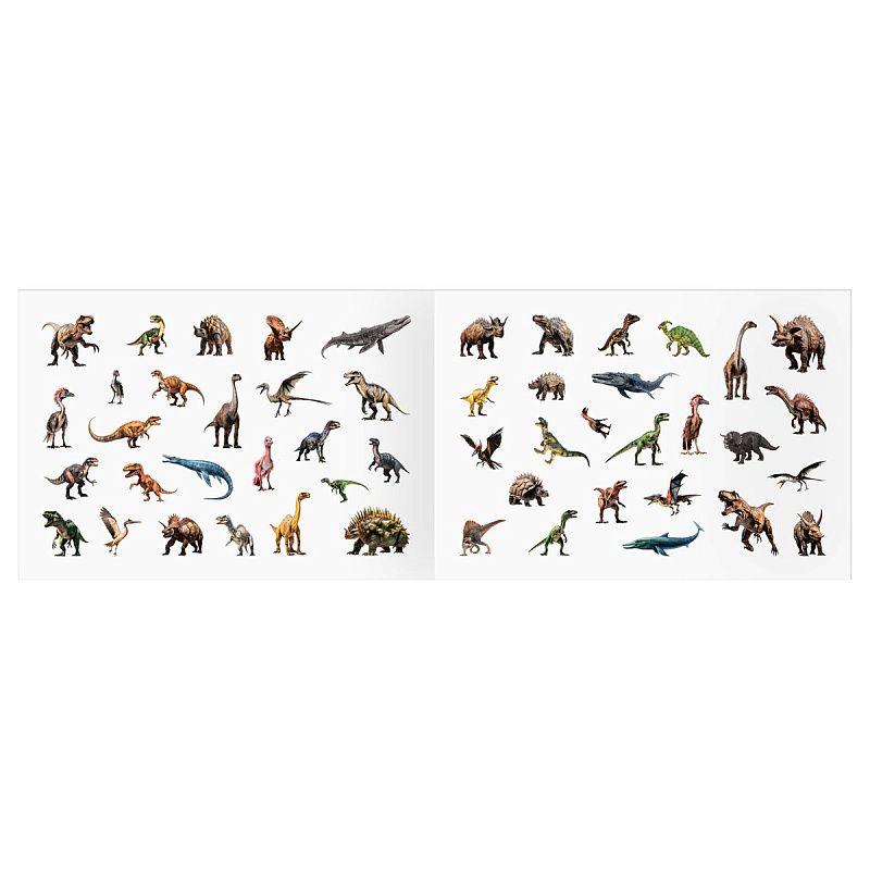 Альбом с наклейками ТРИ СОВЫ "100 наклеек. Мир динозавров", А5, 100шт.