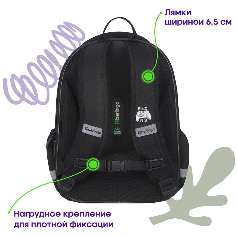 Ранец Berlingo Expert Mini "Do not disturb" 36*27*14см, 2 отделения, 2 кармана, анатомическая спинка 