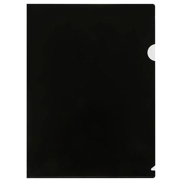 Папка-уголок СТАММ А4, 150мкм, пластик, непрозрачная, черная