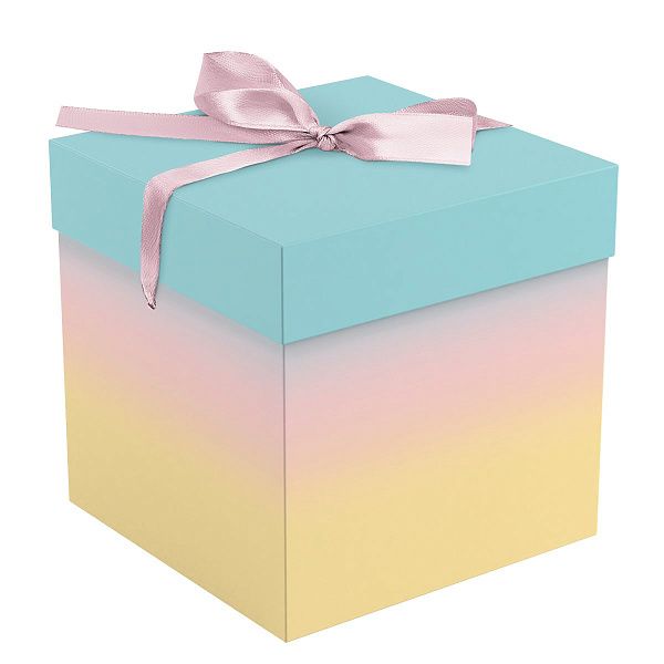 Коробка складная подарочная MESHU "Gradient", (15*15*15см), с лентой