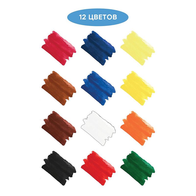 Акварель Гамма "Классическая", медовая, 12 цветов, без кисти, пластик. упак., европодвес NEW