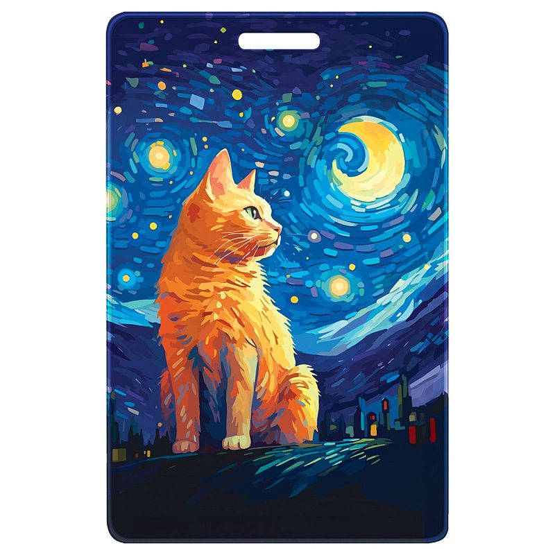 Обложка-карман для карт и пропусков OfficeSpace "Котики", 95*65мм, ПВХ, ассорти 