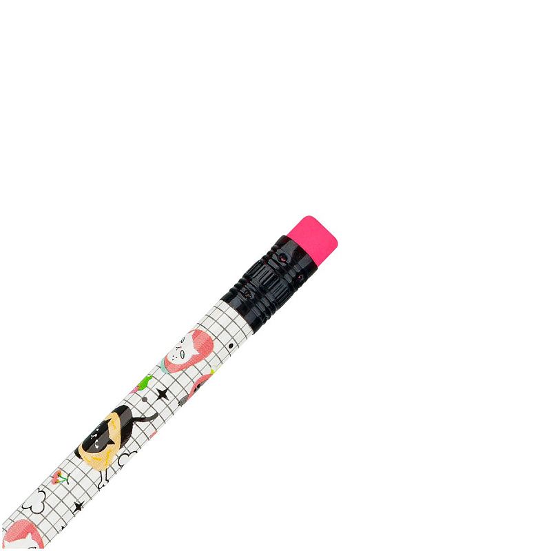 Карандаш ч/г MESHU "Cat paws", HB, заточен., с печатью, с ластиком, ассорти, туба 