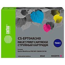 Картридж струйный CACTUS (CS-EPT04A340) для Epson WorkForce Pro WF-C8190 / WF-C8690, пурпурный, 85 мл Картридж струйный CACTUS (CS-EPT04A340) для Epson WorkForce Pro WF-C8190 / WF-C8690, пурпурный, 85 мл