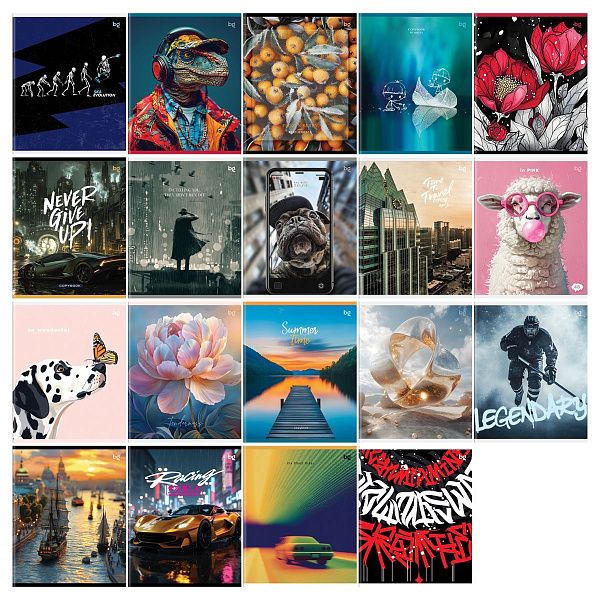 Тетрадь 48л., А5, клетка BG "Super Mix-20", эконом