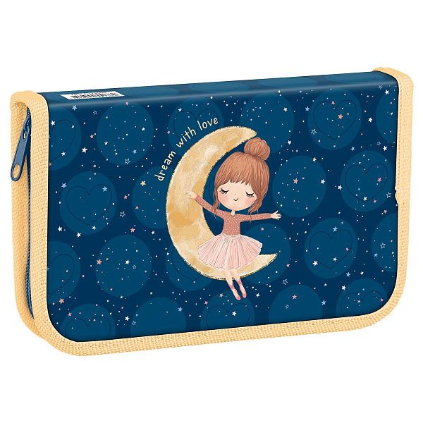 Пенал 1 отделение, 190*115 ArtSpace "Riding on the moon", фольга