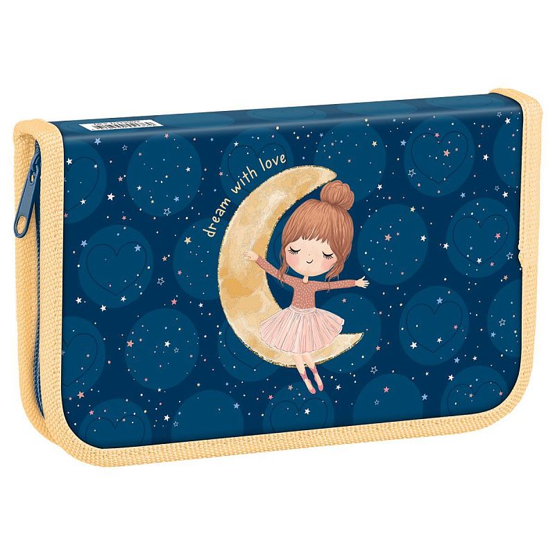 Пенал 1 отделение, 190*115 ArtSpace "Riding on the moon", фольга