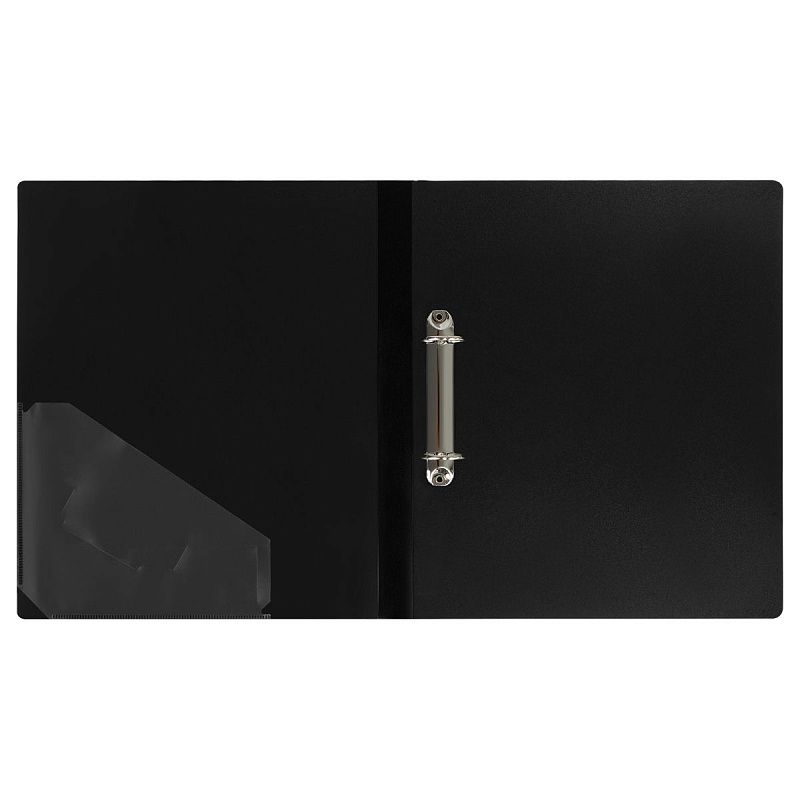 Папка на 2 кольцах СТАММ "Стандарт" А4, 25мм, 700мкм, пластик, черная 