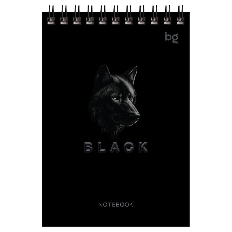 Блокнот А6 60л. на гребне BG "Just black"