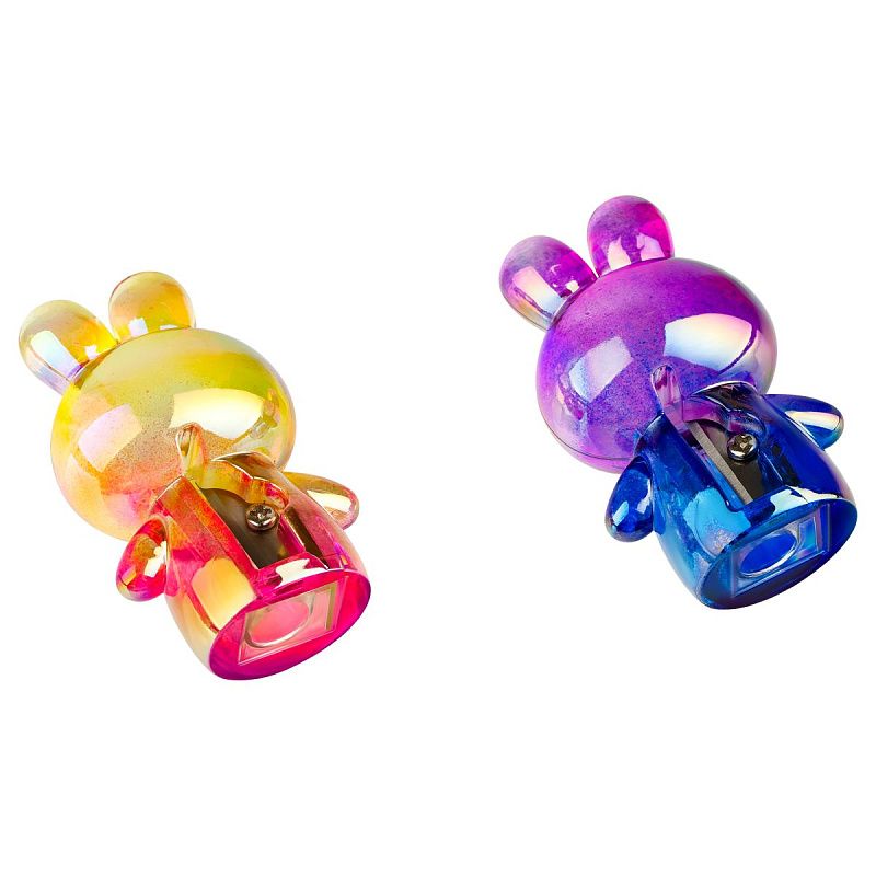 Точилка пластиковая MESHU "Cute rabbit", 1 отверстие, ассорти 