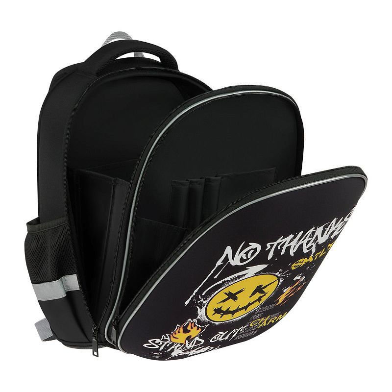 Ранец ArtSpace School Friend "No, thanks" 39*30*18см, 2 отделения, 2 кармана, анатомическая спинка 