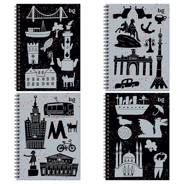 Записная книжка А6 96л., на гребне BG "Экспонат", глянцевая ламинация, твердая обложка