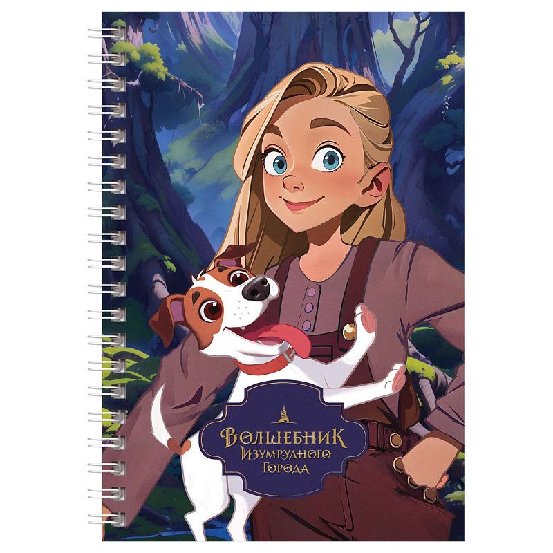 Записная книжка А6 80л. на гребне BG "Волшебник Изумрудного Города"