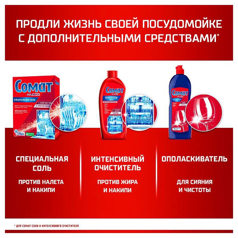 Таблетки для посудомоечных машин Сомат "Gold", 54шт. 