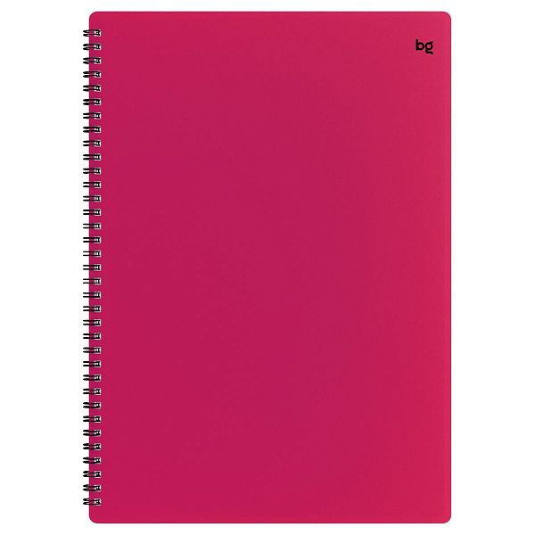 Тетрадь 80л., А4 клетка на гребне BG "Neon", пластиковая обложка, розовый