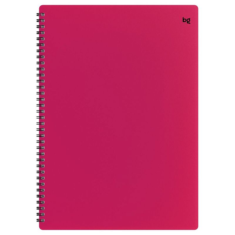 Тетрадь 80л., А4 клетка на гребне BG "Neon", пластиковая обложка, розовый