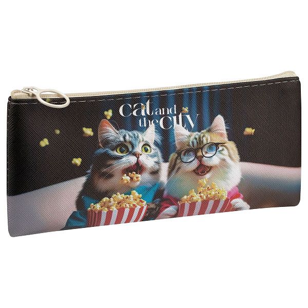 Пенал мягкий 200*100 MESHU "Cat and the City", искусственная кожа