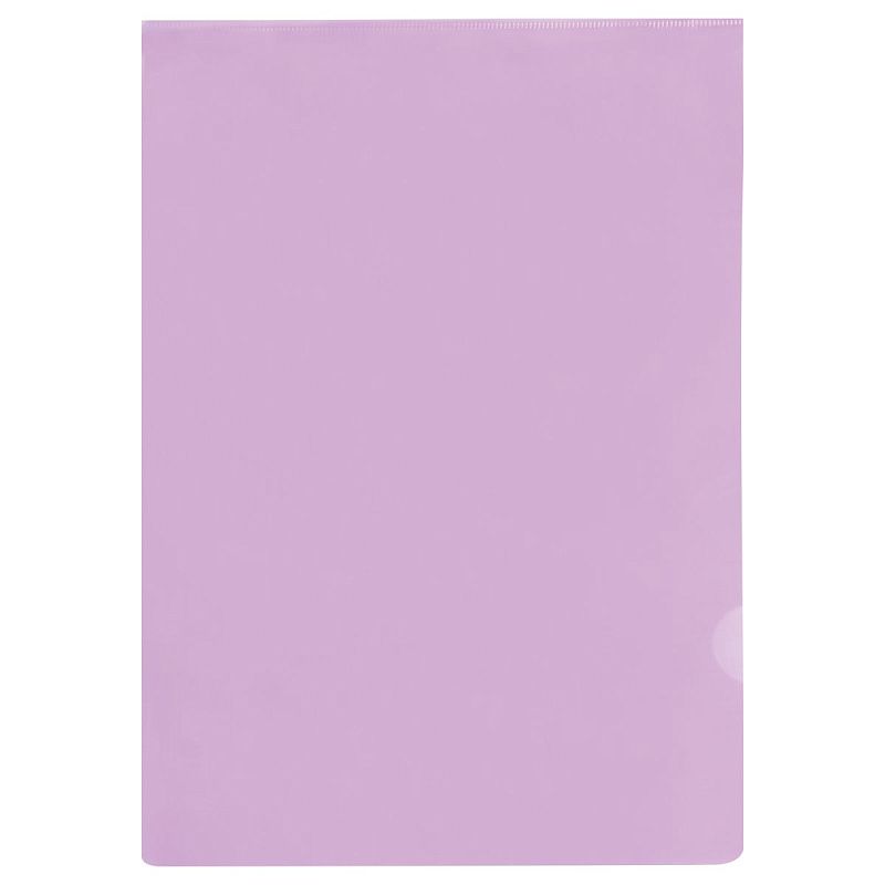 Папка-уголок СТАММ А4, 100мкм, пластик, прозрачная, фиолетовая