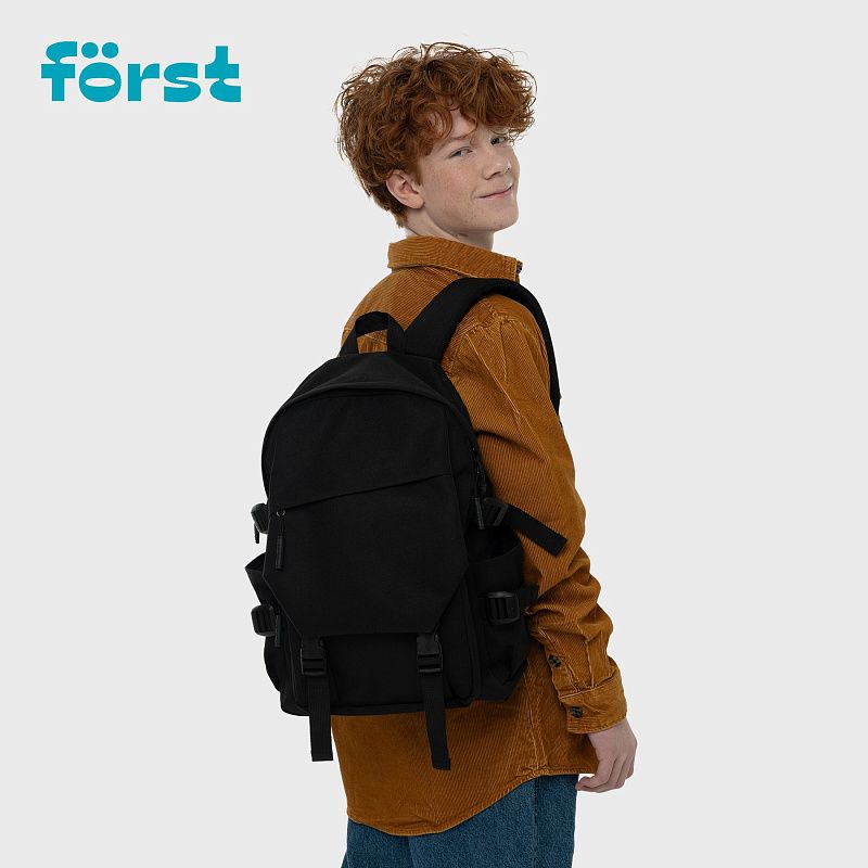 Рюкзак Först F-City "Black Spirit" 43,5*28*16см, 1 отделение, 5 карманов, уплотненная спинка 