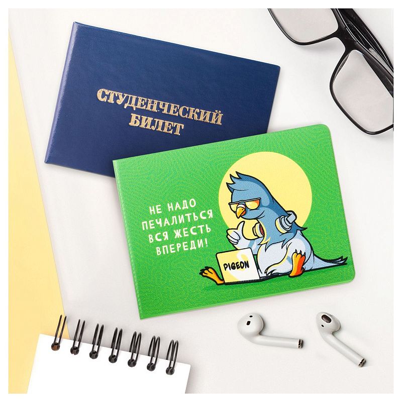 Обложка для студенческого билета, пропуска, удостоверения OfficeSpace "Pigeon", ПВХ, фотопечать 