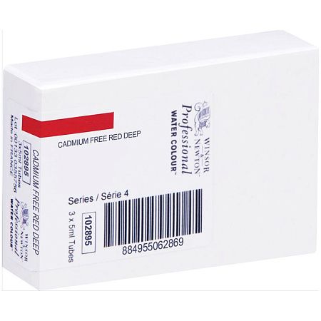 Акварель художественная Winsor&Newton "Professional", 5мл, туба, №895 бескадмиевый красный насыщенный