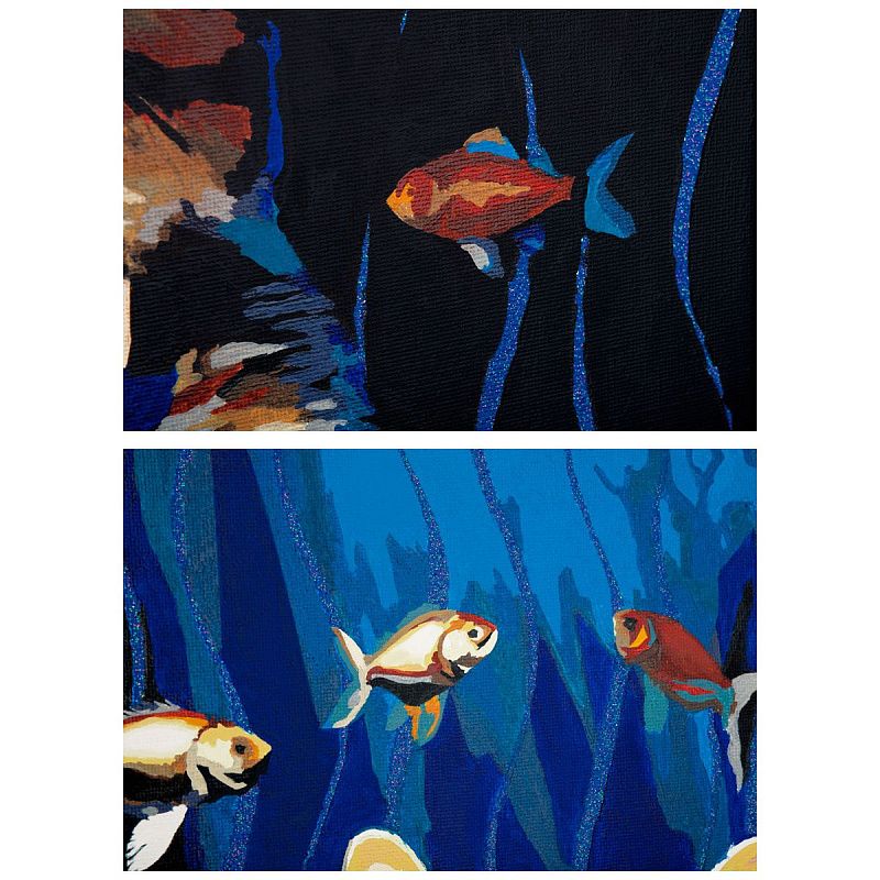 Картина по номерам на холсте с глиттером ТРИ СОВЫ "Кошачьи мечты", 40*50, с акриловыми красками и кистями