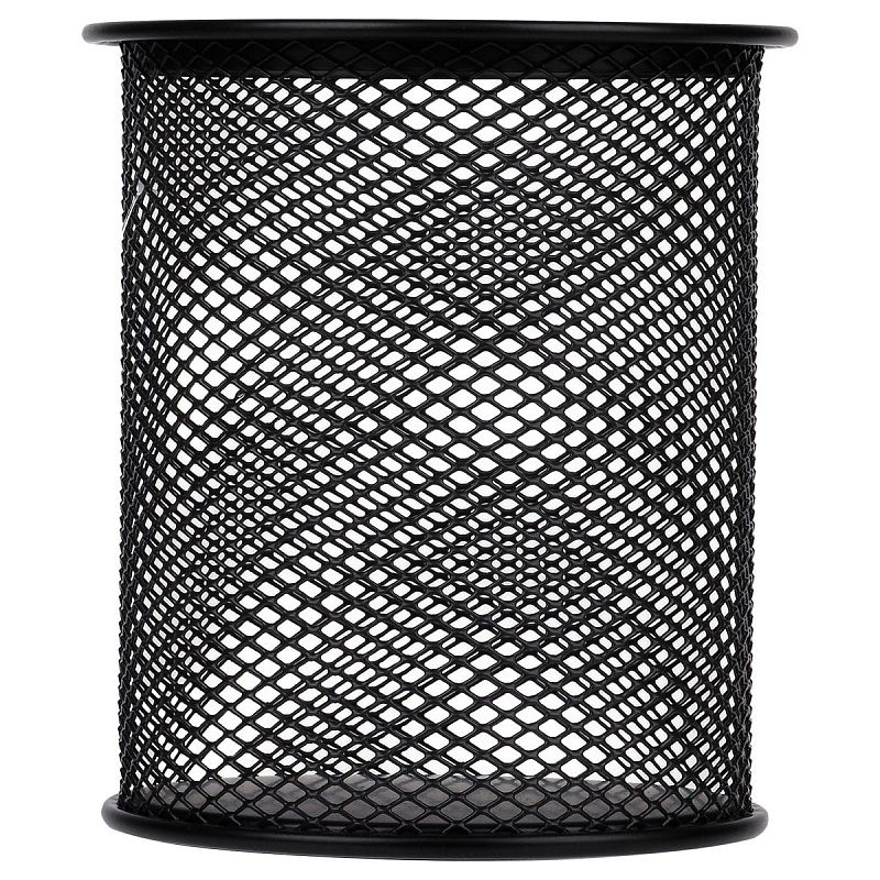 Подставка-стакан СТАММ, металлическая, круглая, черная