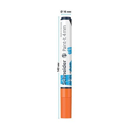 Маркер акриловый Schneider "Paint-It 320" 4мм, пулевидный, оранжевый