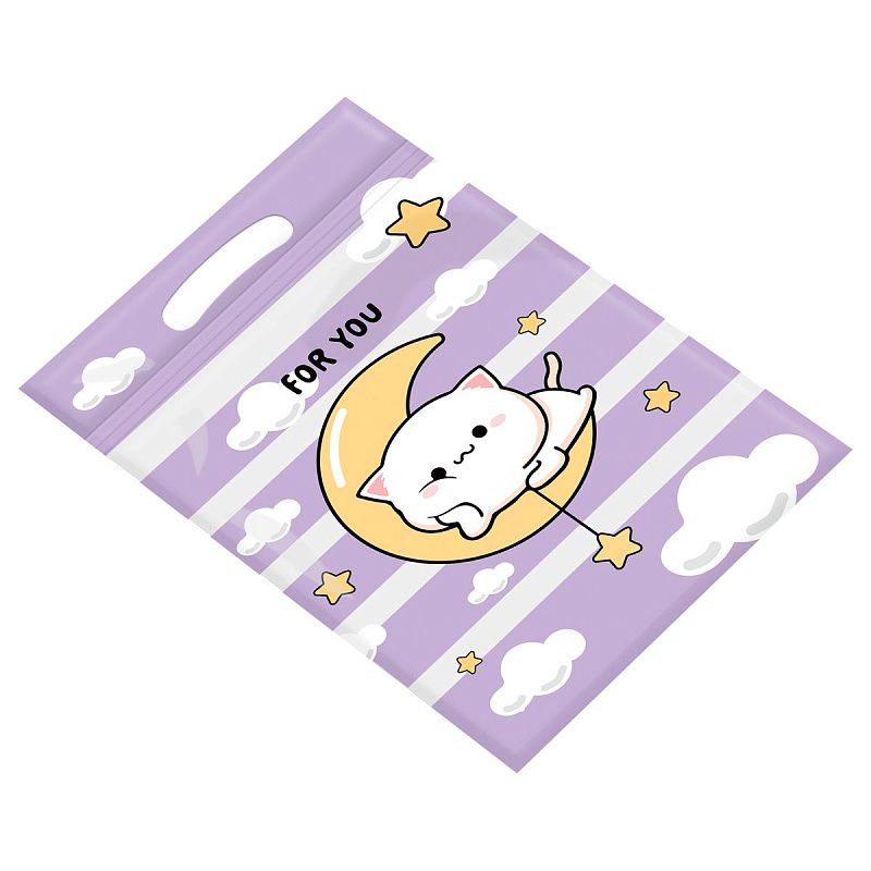 Набор подарочных пакетов 15*22 см, зип-лок, MESHU "Cloud cat", 35шт.