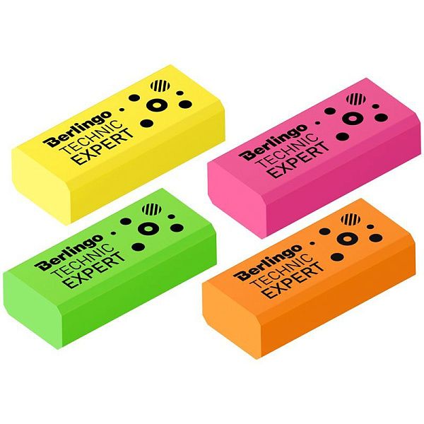 Ластик Berlingo "Technic Expert", прямоугольный, цвета ассорти, 40*18*11мм