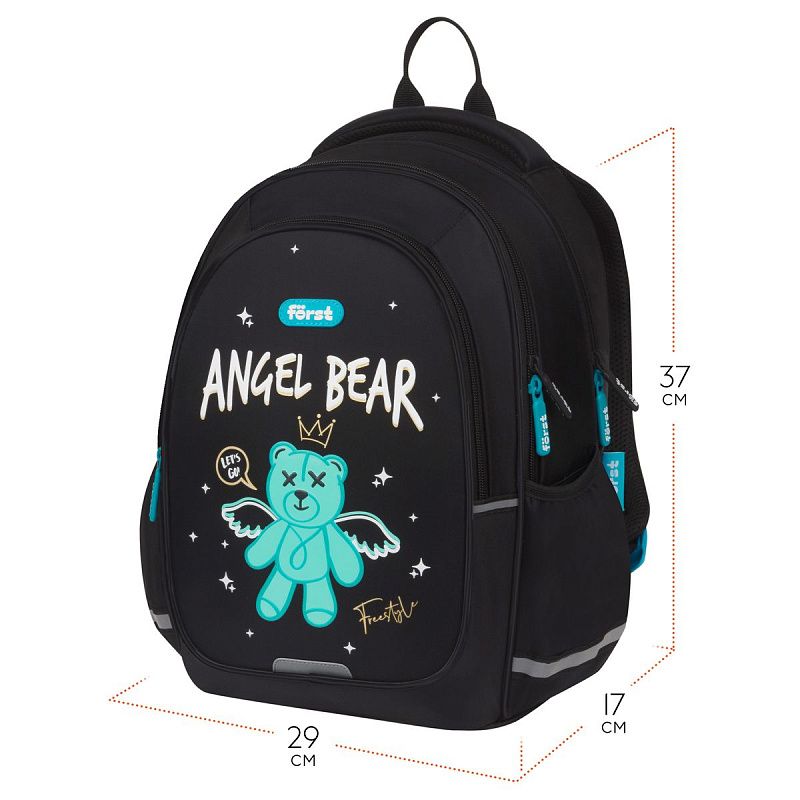 Рюкзак Först F-Cute "Angel bear" 37*29*17см, 3 отделения, 2 кармана, анатомическая спинка 