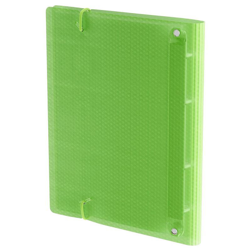 Тетрадь на кольцах А5, 120л., BG "Neon", пластиковая обложка, салатовый, с резинкой