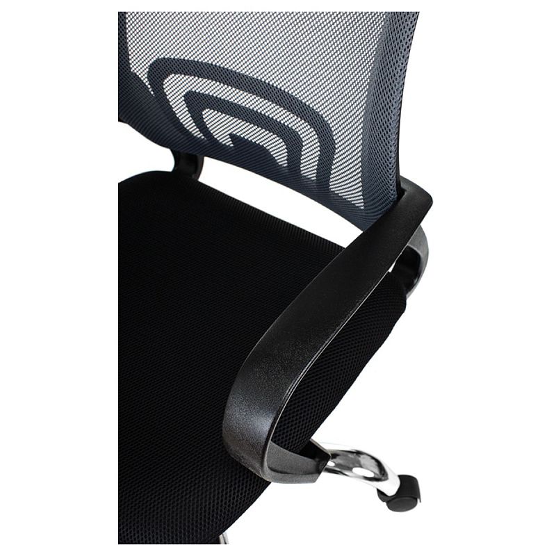 Кресло оператора Helmi HL-M95 R (695) "Airy", СН, спинка сетка серая/сиденье ткань TW черная, пиастра