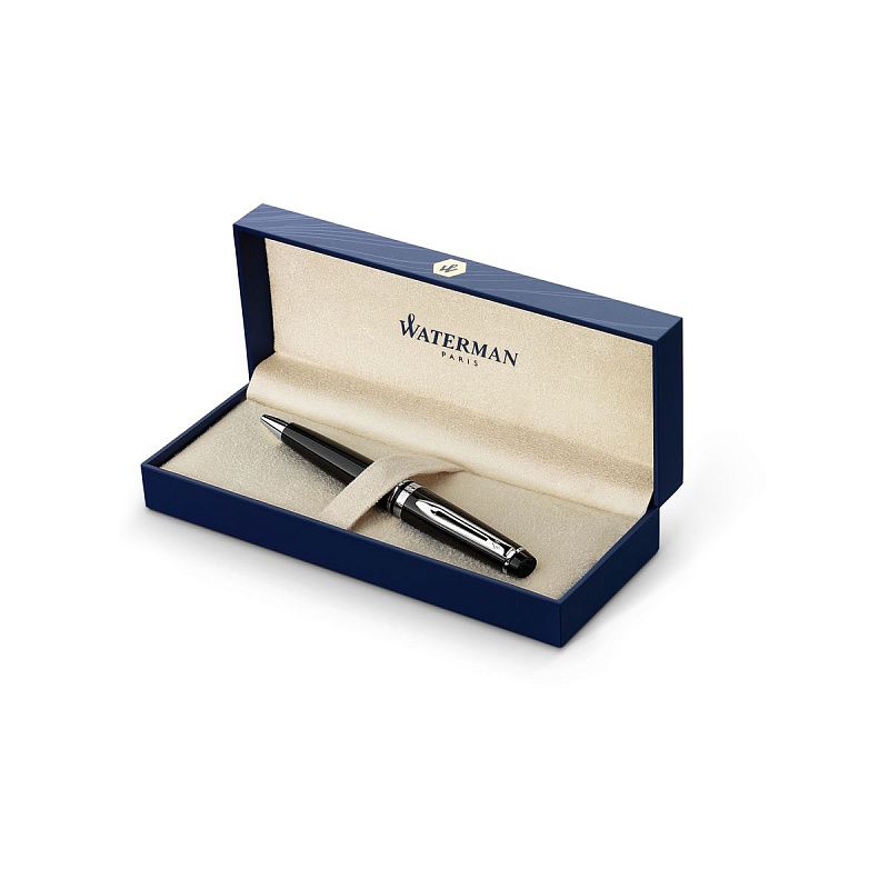 Ручка шариковая Waterman "Expert Black PT" синяя, 1,0мм, подарочная упаковка 