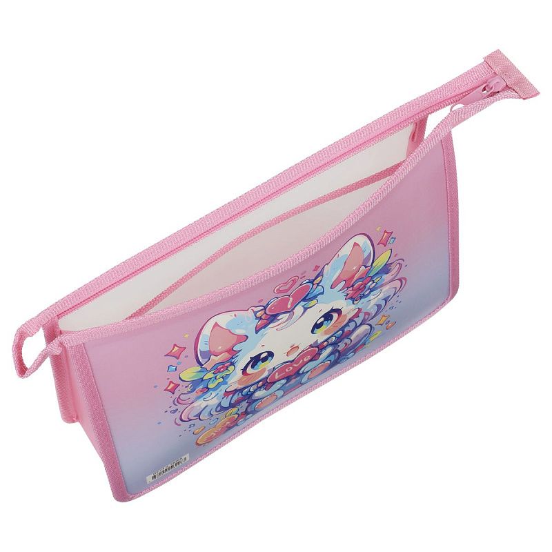 Папка для тетрадей 2 отделения, А5, ArtSpace "Kawai Cat", пластик, на молнии 