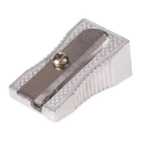 Точилка BRAUBERG "Style", металлическая клиновидная, в картонной коробке, 222484 
