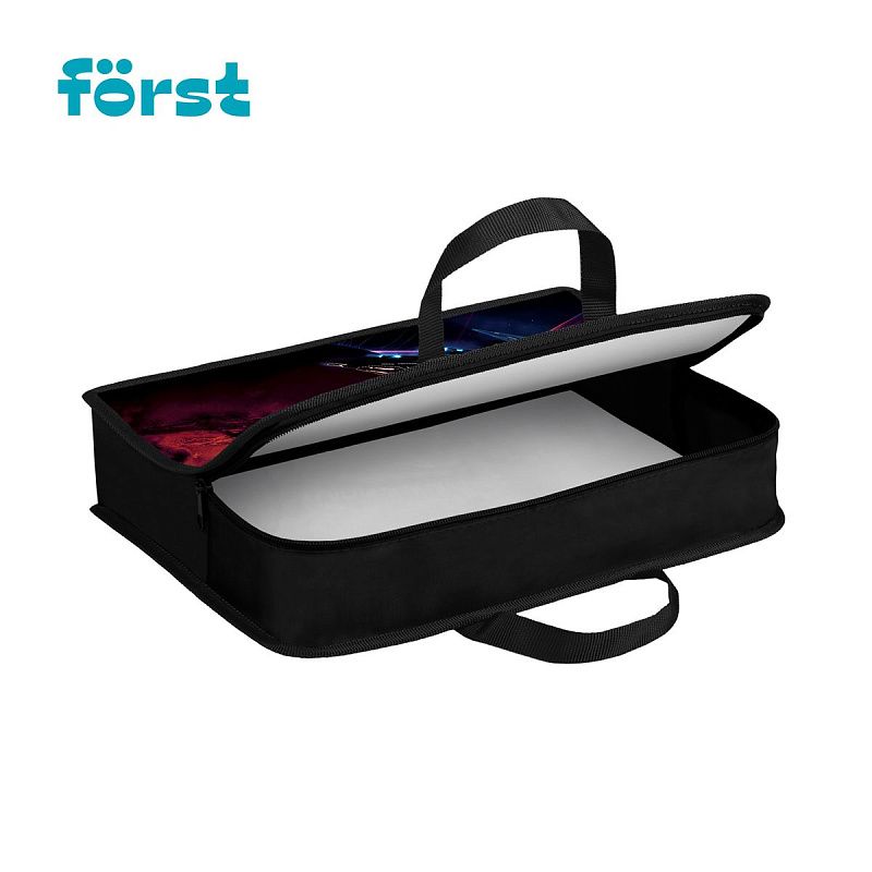 Папка с ручками 1 отделение, А4 Först "Red planet", 340*245*75мм, пластик, на молнии 